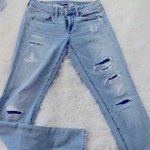 Distressed American eagle jeans